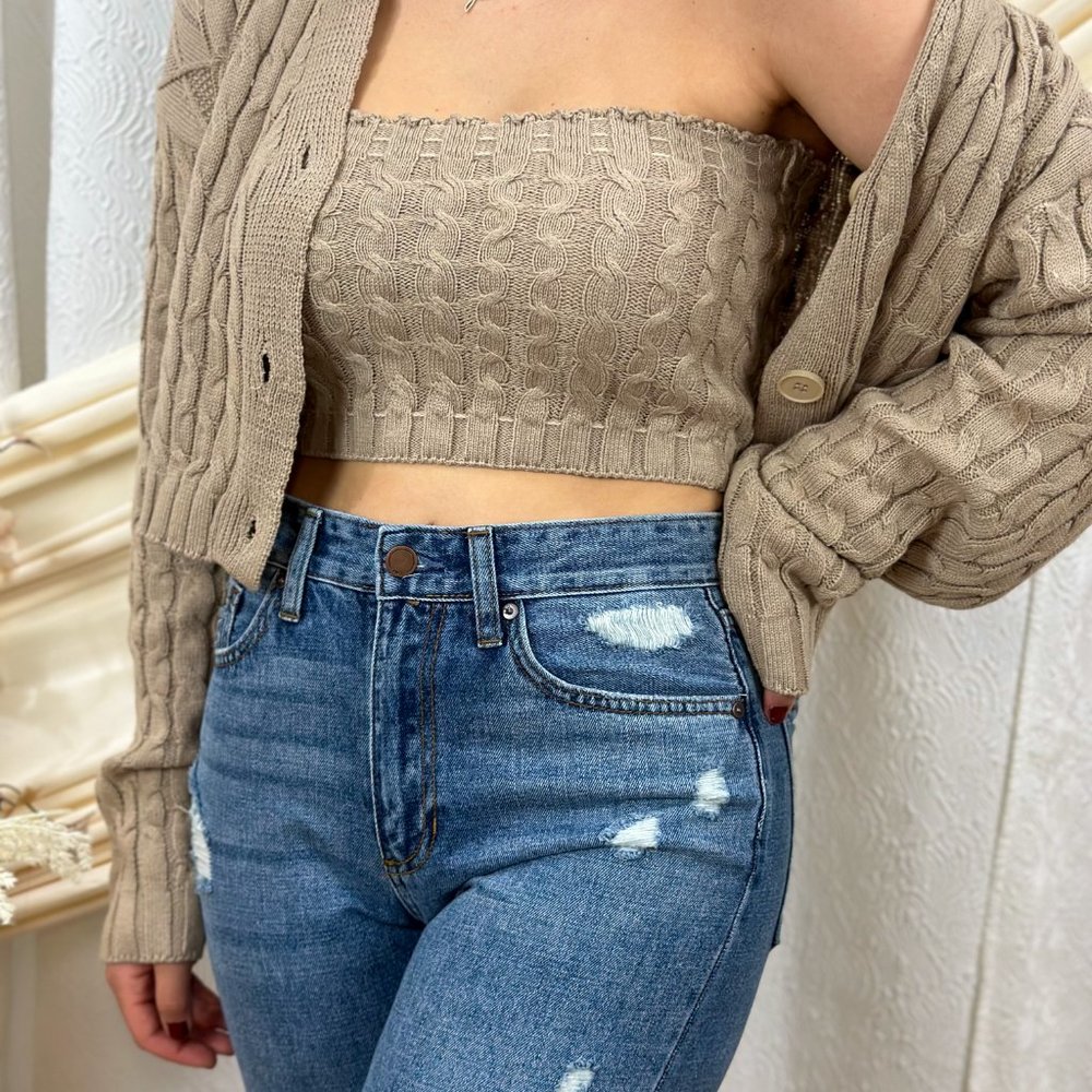 Cropped Cardigan Set